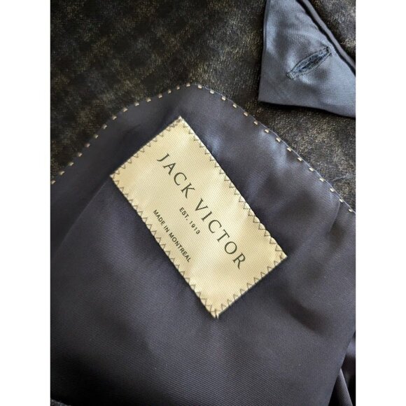 Jack Victor Blazer SUPPER 110"S Conway Men's Size 44R 100% Wool Blue Plaid NEW - Picture 4 of 5